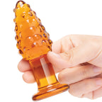 Glas Cornstar 4 Inch Textured Glass Butt Plug > Glass > Toys