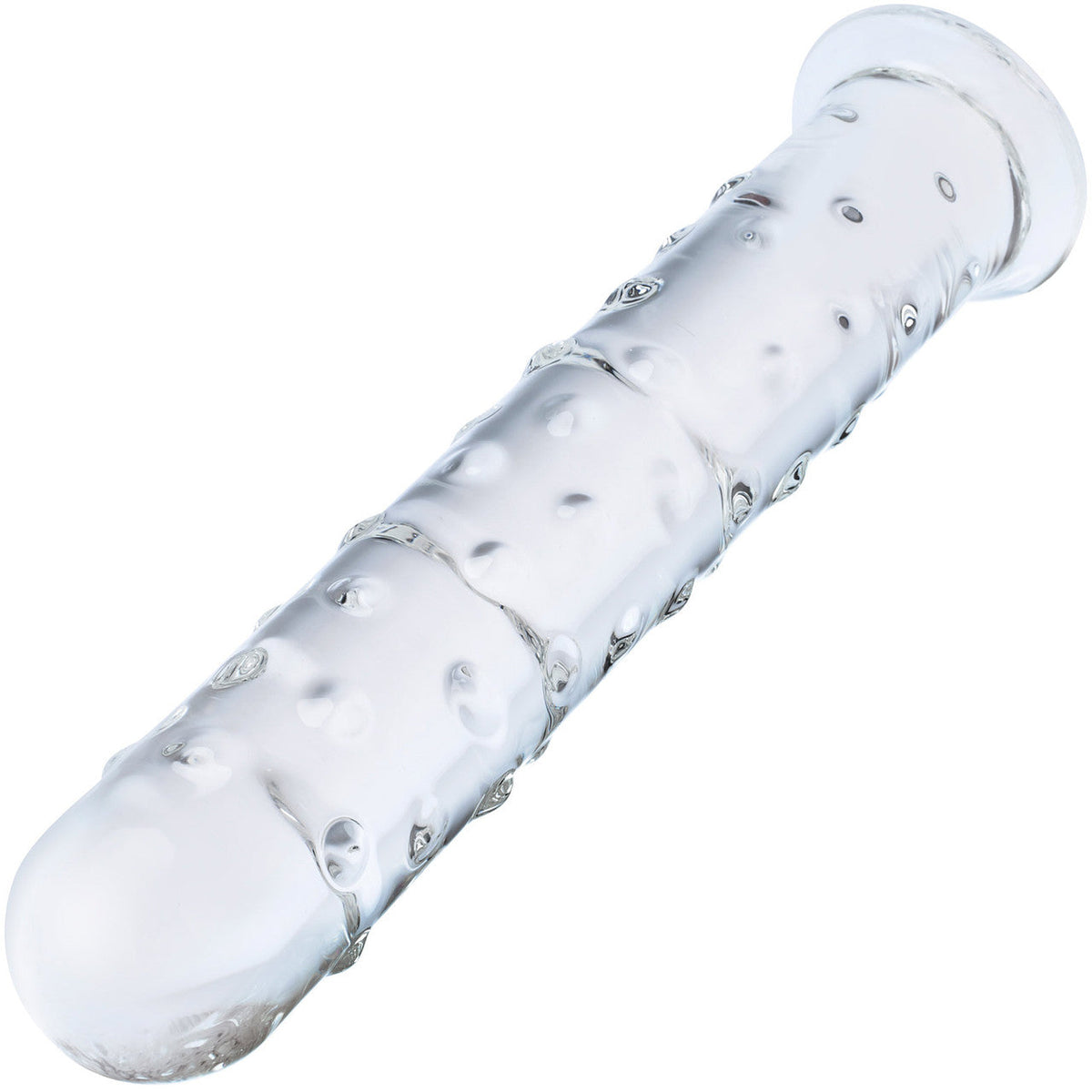 Glas 10 Inch Extra Large Clear Glass Dildo With Textured Ridges and Smooth Tapered Tip > Glass > Dildos