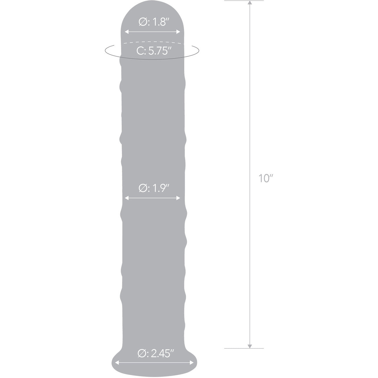 Gläs 10 Extra Large Glass Dildo - Clear