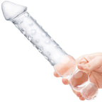 Gläs 11.5 Double Ended Glass Dildo With Anal Beads - Clear