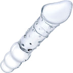 Gläs 11.5 Double Ended Glass Dildo With Anal Beads - Clear