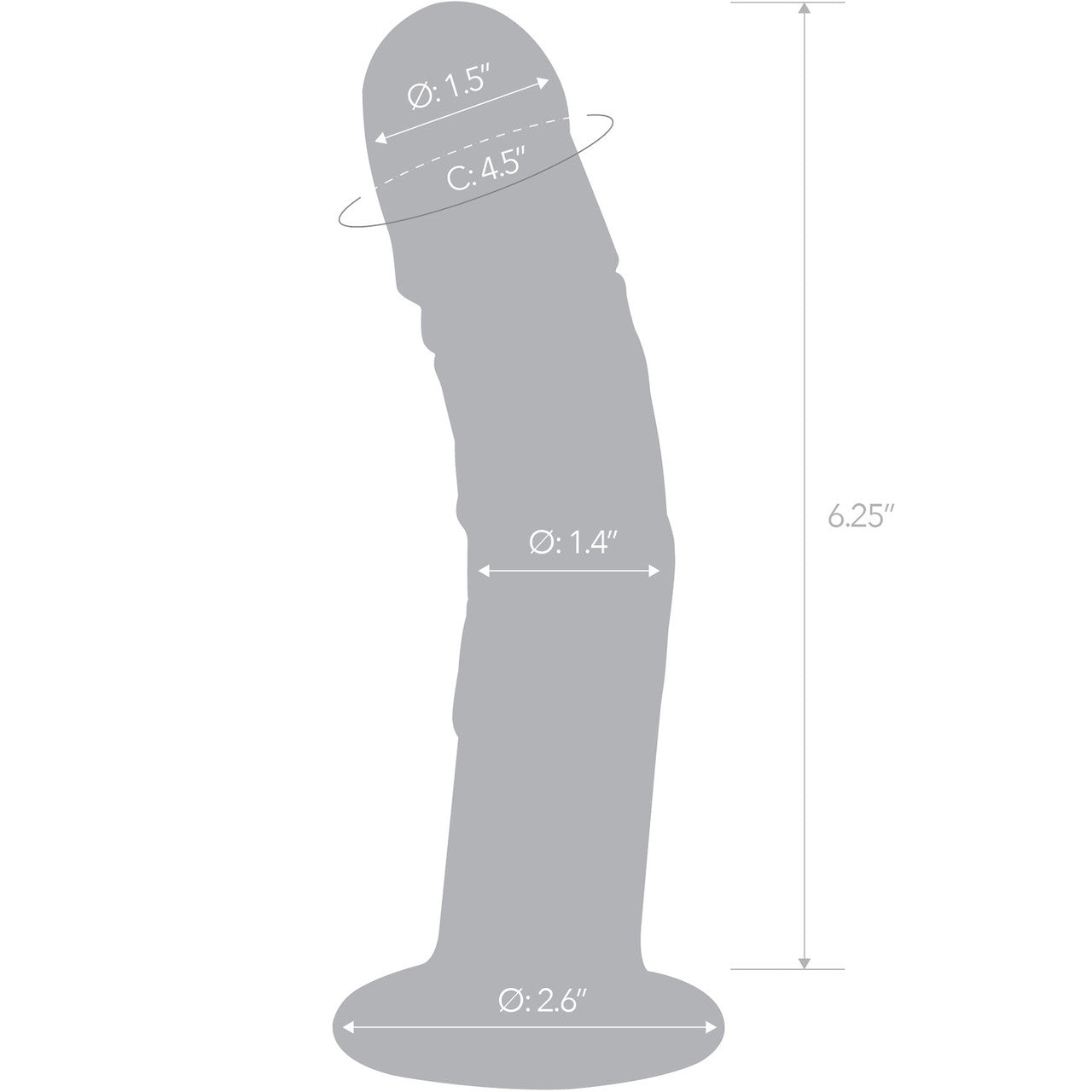 Glas 7 Inch Curved Realistic Glass Dildo with Veins > Glass > Dildos