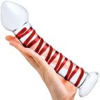Glas 8 Inch Mr. Swirly Red Spiral Handblown Glass Dildo > Glass > Dildos