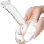 Gläs 7.5 Rideable Standing Glass Cock Dildo With Stability Base & Balls - Clear