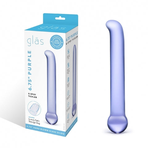 Glas 6.75 Inch Purple G-Spot Tickler Hand Blown Glass Dildo Default Title DONGS Glass
