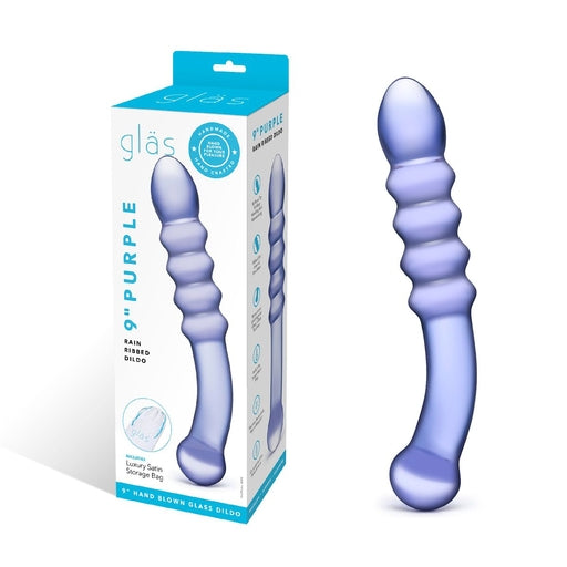 Purple Rain Ribbed Dildo (Purple) – Dual-Ended Ribbed Dildo Purple Double Dongs