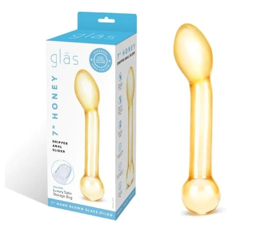 Glas 7 Inch Honey Dripper Anal Slider in Amber Gold Default Title DONGS Glass