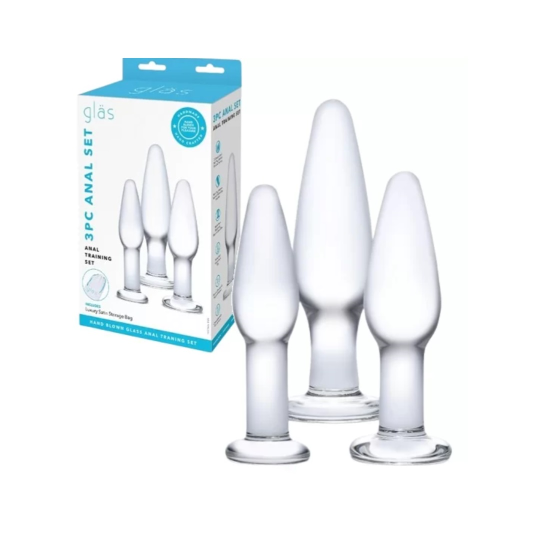 Glas 3PC Clear Glass Anal Training Set Default Title GLASS TOYS