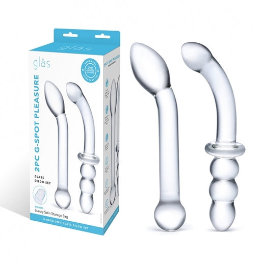 Glas 6 Inch 2Pc G-Spot Pleasure Dildo Set Clear Glass Default Title > Glass > Dildos