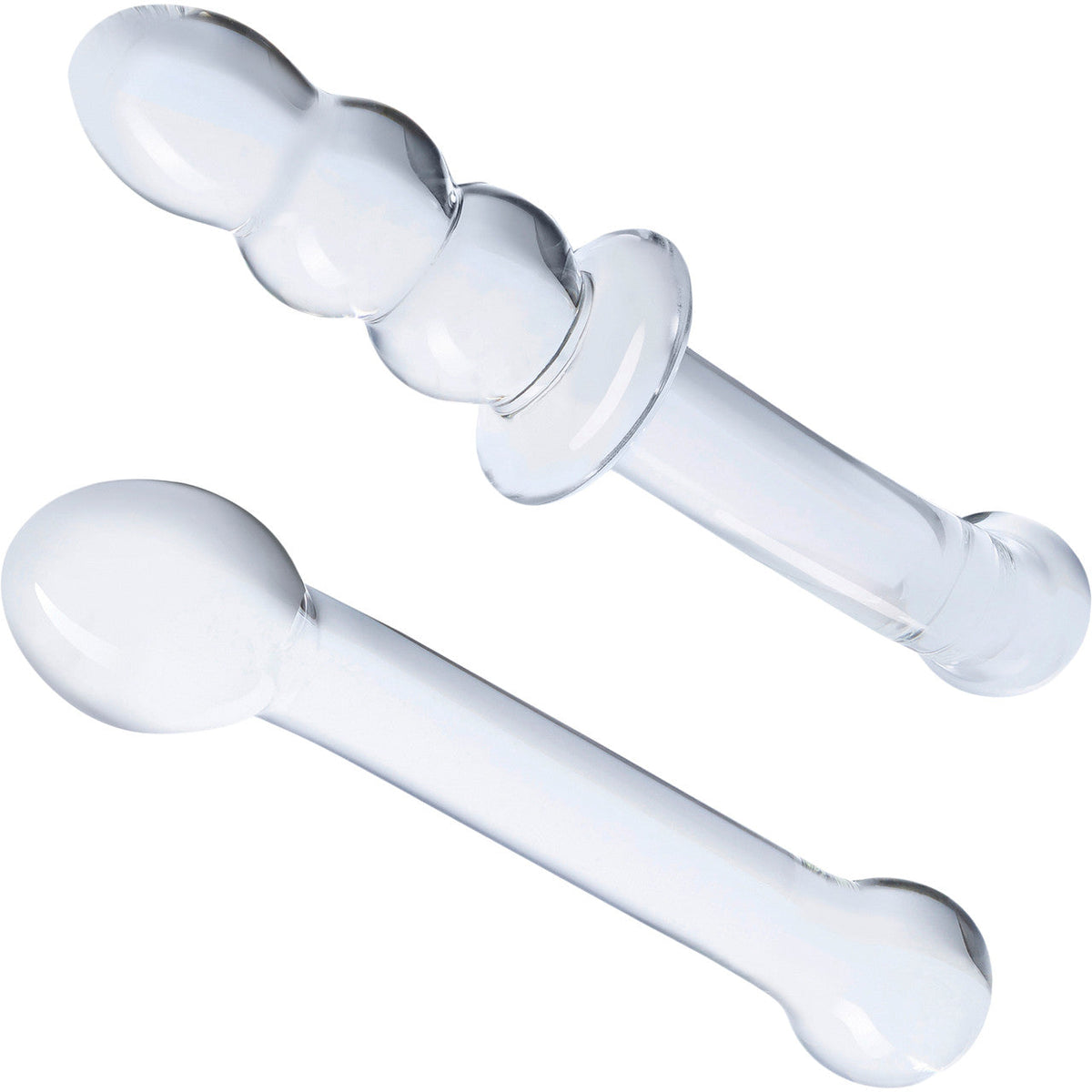 Glas 6 Inch 2Pc G-Spot Pleasure Dildo Set Clear Glass > Glass > Dildos