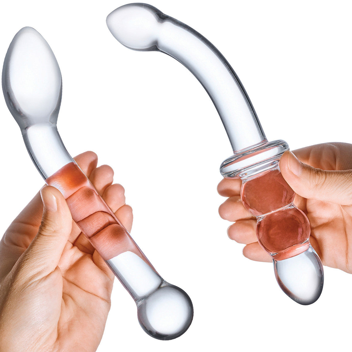 Glas 6 Inch 2Pc G-Spot Pleasure Dildo Set Clear Glass > Glass > Dildos
