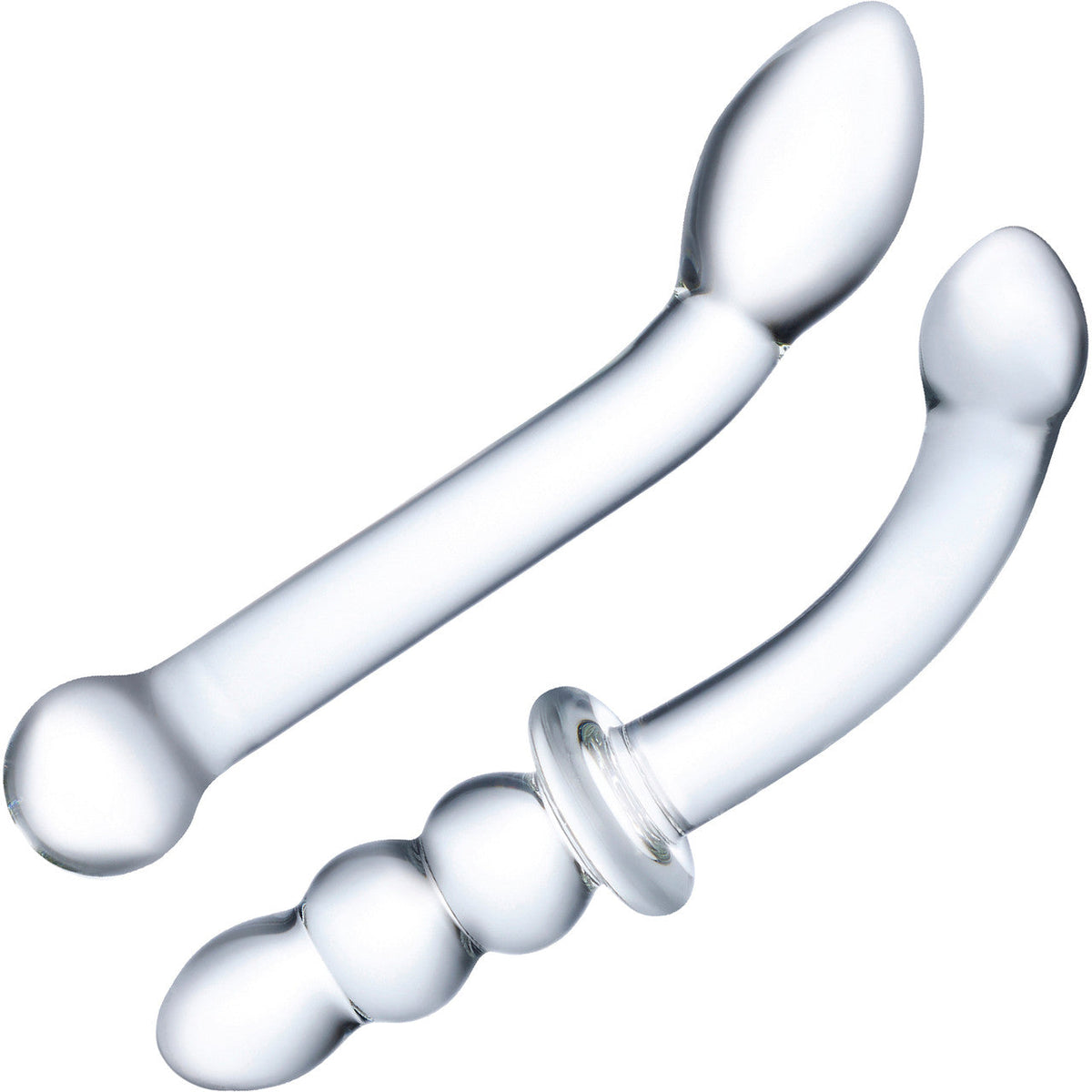 Glas 6 Inch 2Pc G-Spot Pleasure Dildo Set Clear Glass > Glass > Dildos