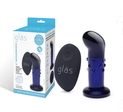 Glas 4 Inch Rechargeable Remote Controlled Vibrating Dotted G-Spot P-Spot Plug Default Title Butt Plugs - Vibrating