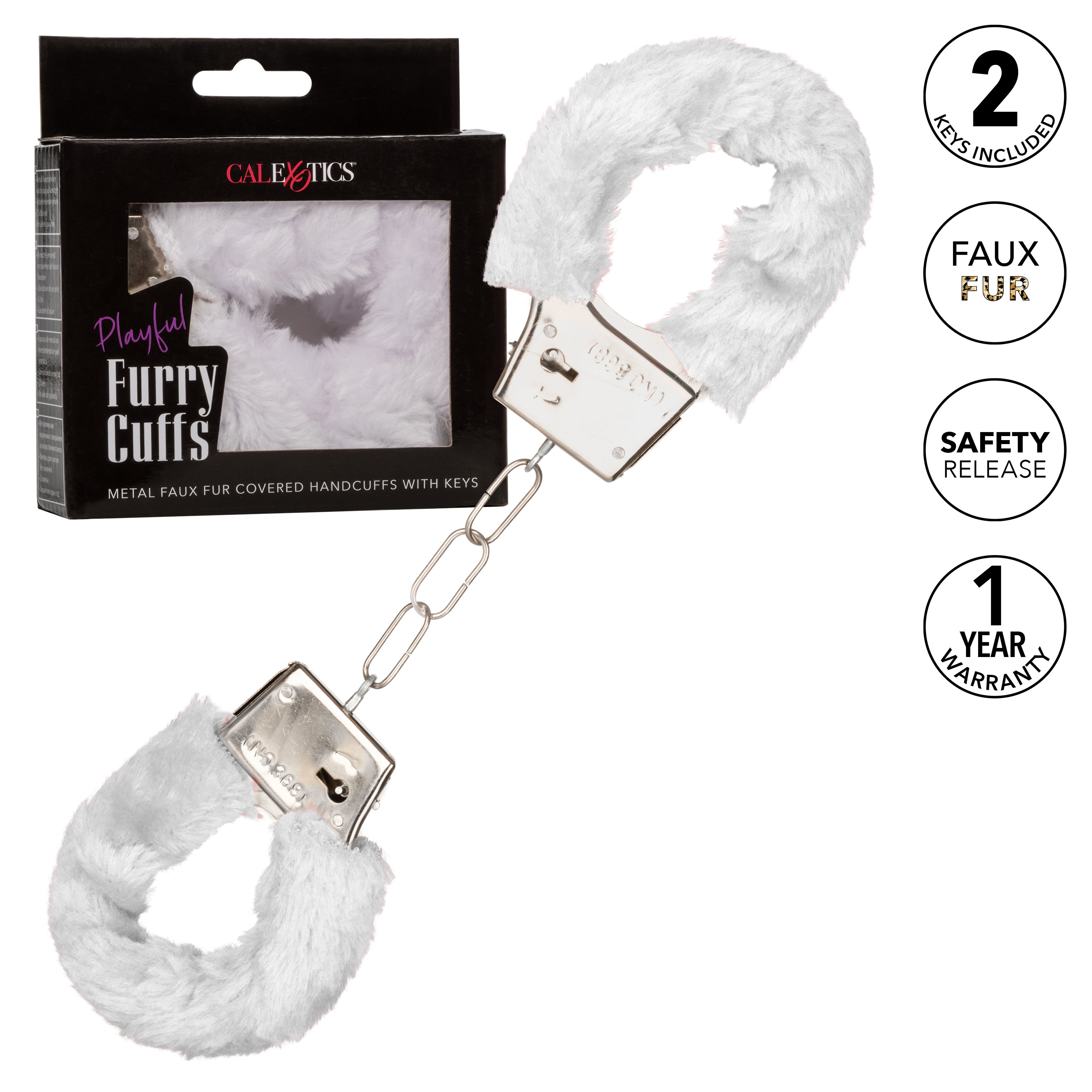 Playful Furry Cuffs in White for Sensational Bondage Pleasure > Bondage Gear > Handcuffs