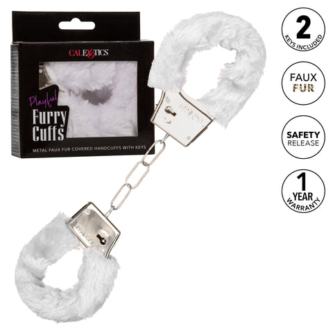 Playful Furry Cuffs in White for Sensational Bondage Pleasure > Bondage Gear > Handcuffs