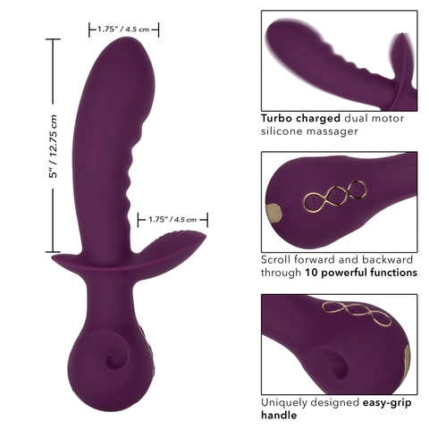 Obsession Lover Turbo-Charged Dual Vibrator in Purple with 10 Vibration Functions and Waterproof Silicone Design Vibrators - G Spot