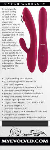 Evolved JAMMIN' G Dual Vibrator 20.1cm Waterproof > Vibrators > Ladies > Rabbit