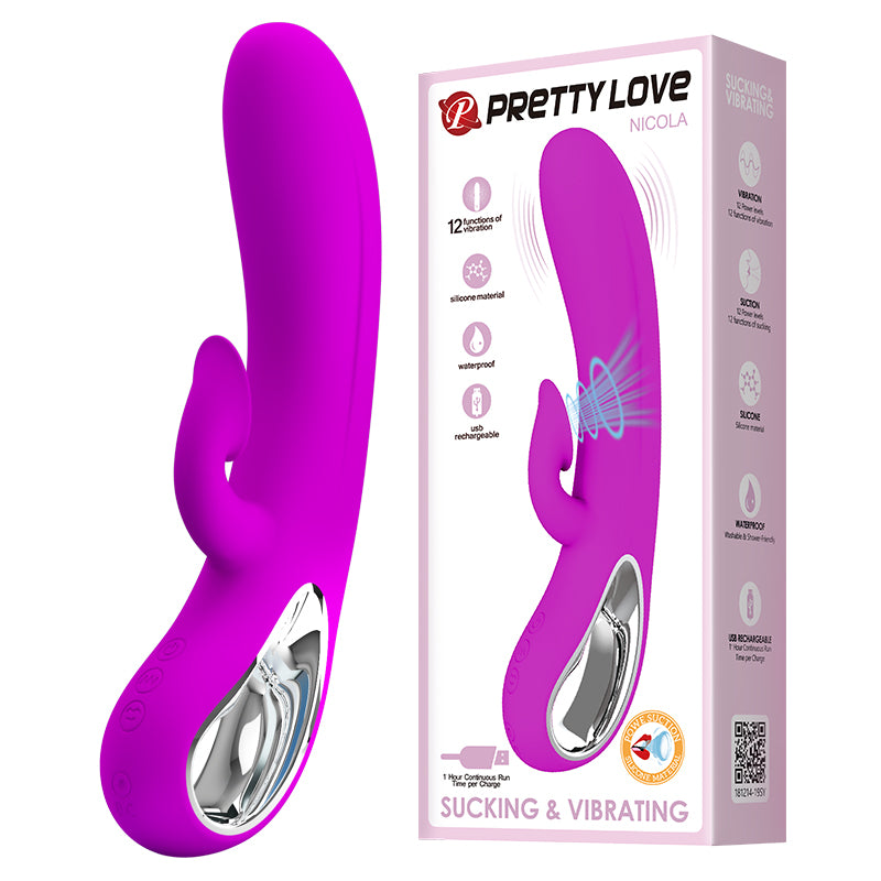 Nicola Rechargeable – Silicone 24 Function Clit Suction Rabbit Vibrator > Vibrators > Ladies > Rabbit