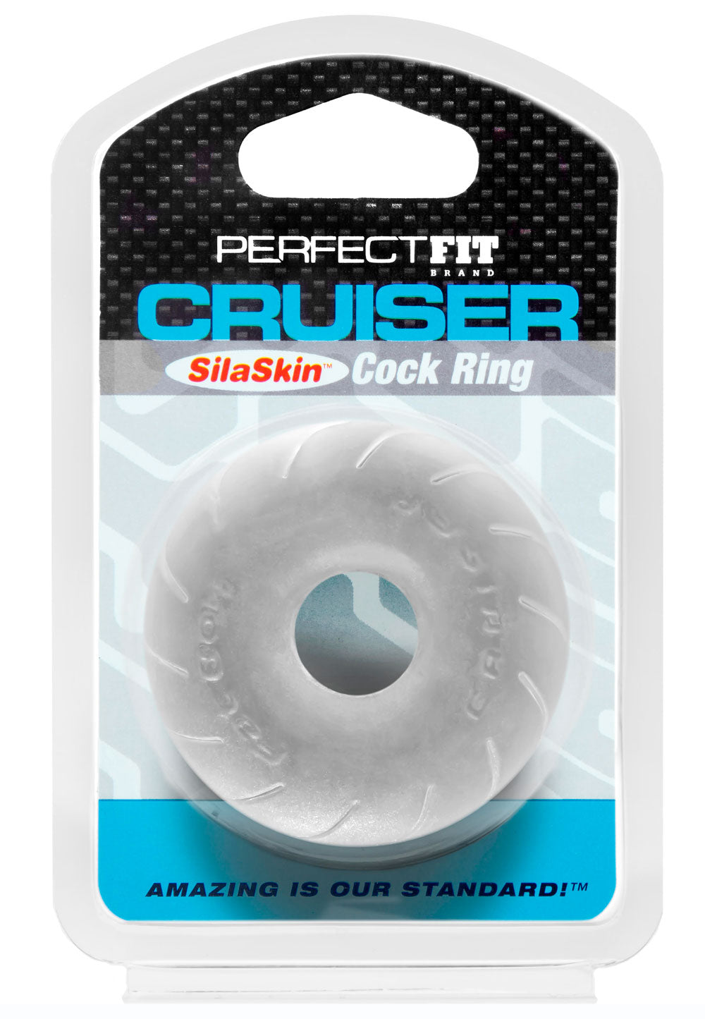 Cruiser Ring SilaSkin Clear 2.5 Inch – Stretchy Cock Ring Secondary image