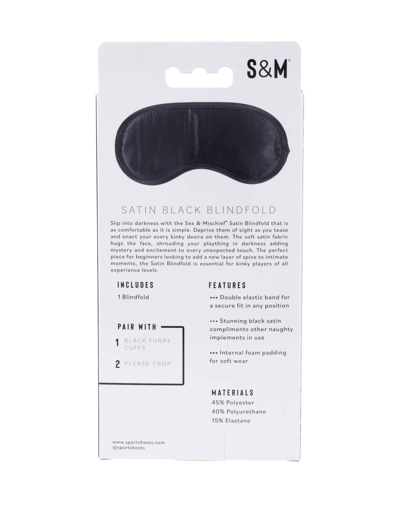 Sex & Mischief Satin Blindfold – Soft Comfortable Eye Mask