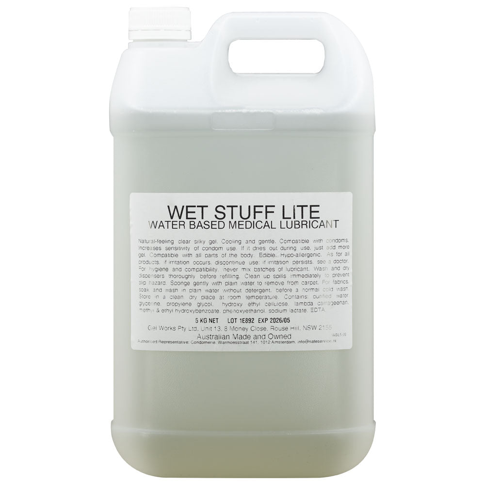 Wet Stuff Lite - 5kg Bottle - Water Based Lubricant - 5 kg Tube