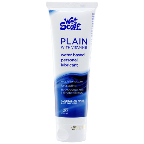 Wet Stuff Plain Personal Lubricant with Vitamin E 100g Tube Water Based Lube