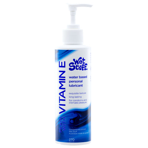 Wet Stuff Plain Water-Based Lubricant with Vitamin E Pump 270g Water Based Lube