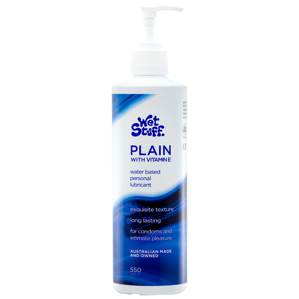 Wet Stuff Plain Personal Lubricant with Vitamin E Pump 550g Water Based Lube
