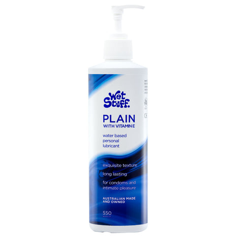 Wet Stuff Plain Personal Lubricant with Vitamin E Pump 550g Water Based Lube