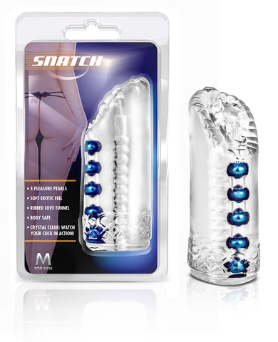 M for Men Snatch Clear 5.5 Inch Realistic Stroker Clear Strokers - Manual