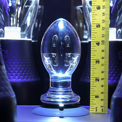 Gender X Crystal Ball - Glass Butt Plug with Suction Base 10.1cm