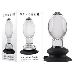 Gender X Crystal Ball -  Glass  Butt Plug with Suction Base