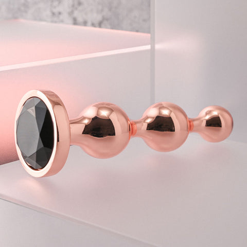 Gender X GOLD DIGGER Large - Large Butt Plug with Black Gem Base > Anal Range > Jewel Butt Plugs