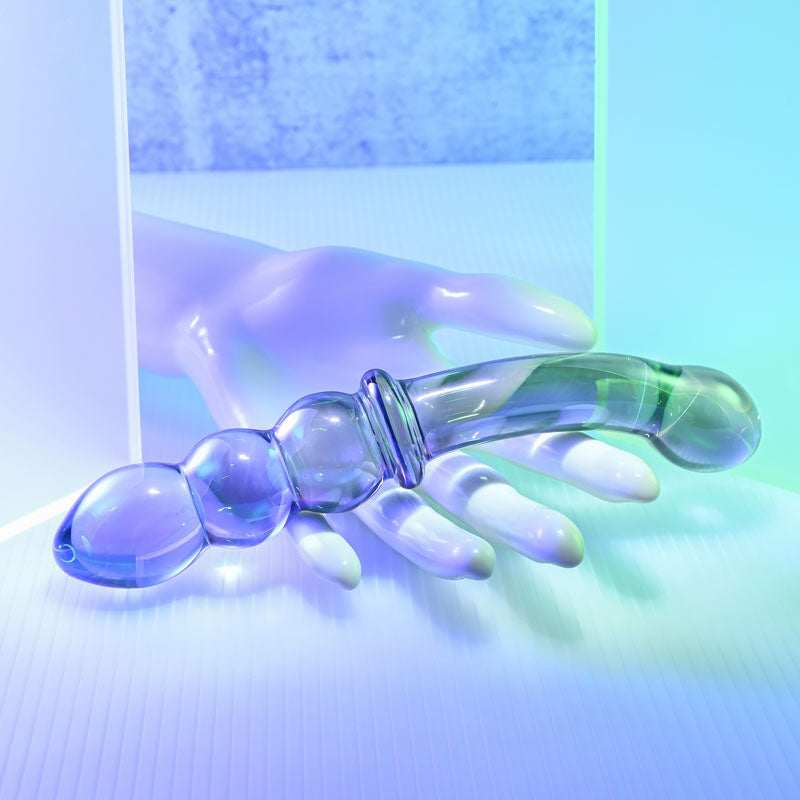 Gender X Lustrous Galaxy Wand – 18.5 cm Double-Ended Glass Massager > Glass > Dildos