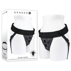 Gender X DOUBLE RIDER Adjustable Harness 71-122 cm Black > Dildos > Strap On Harnesses