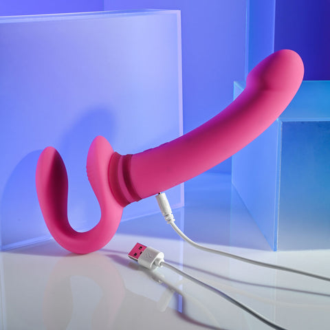 Gender X 21.9 cm USB Rechargeable Strapless Strap-On Vibrator > Realistic Dildos and Vibes > Strapless Strap Ons