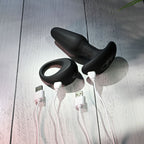 Gender X Teamwork (Black) – Remote-Controlled Vibrating Plug and Ring Set > Anal Range > Vibrating Butt Plugs