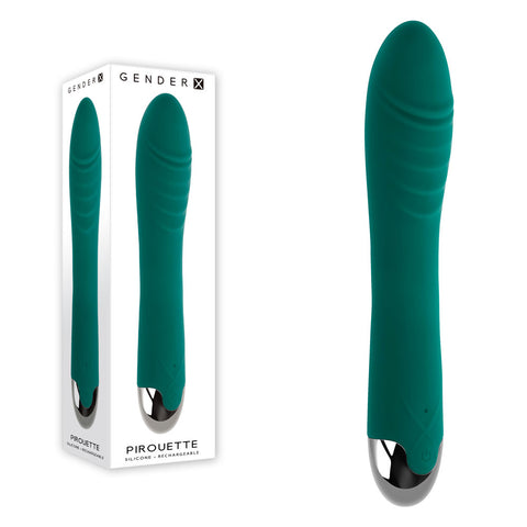 Gender X PIROUETTE - 20.6 cm USB Rechargeable Vibrator Green VIBRATORS