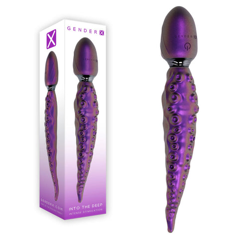 Gender X Into the Deep – USB Rechargeable 21.7 cm Tentacle Massage Wand Purple > Sex Toys > Massage Wands