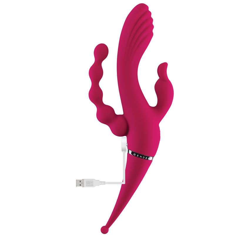 Gender X FOUR BY FOUR -  27.5 cm USB Rechargeable Multi Vibrator