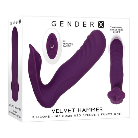 Gender X Velvet Hammer USB Rechargeable Wearable Vibe with Remote Control Purple VIBRATORS