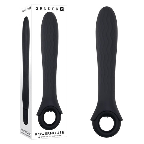 Gender X POWERHOUSE - 21.6 cm USB Rechargeable Vibrator Black VIBRATORS