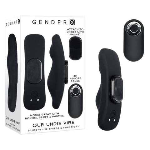 Gender X OUR UNDIE VIBE - USB Rechargeable Panty Vibe 9.6cm Black Panty Vibrators