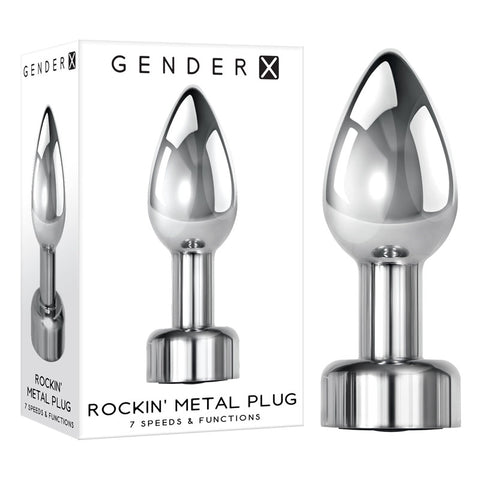 Gender X Rockin' Metal Plug 9.3 cm USB Rechargeable Butt Plug Chrome GENDER EXPRESSION