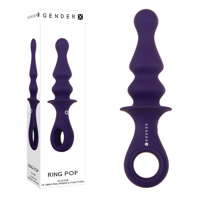 Gender X RING POP - Dark  15.2 cm USB Rechargeable Vibrating Anal Plug