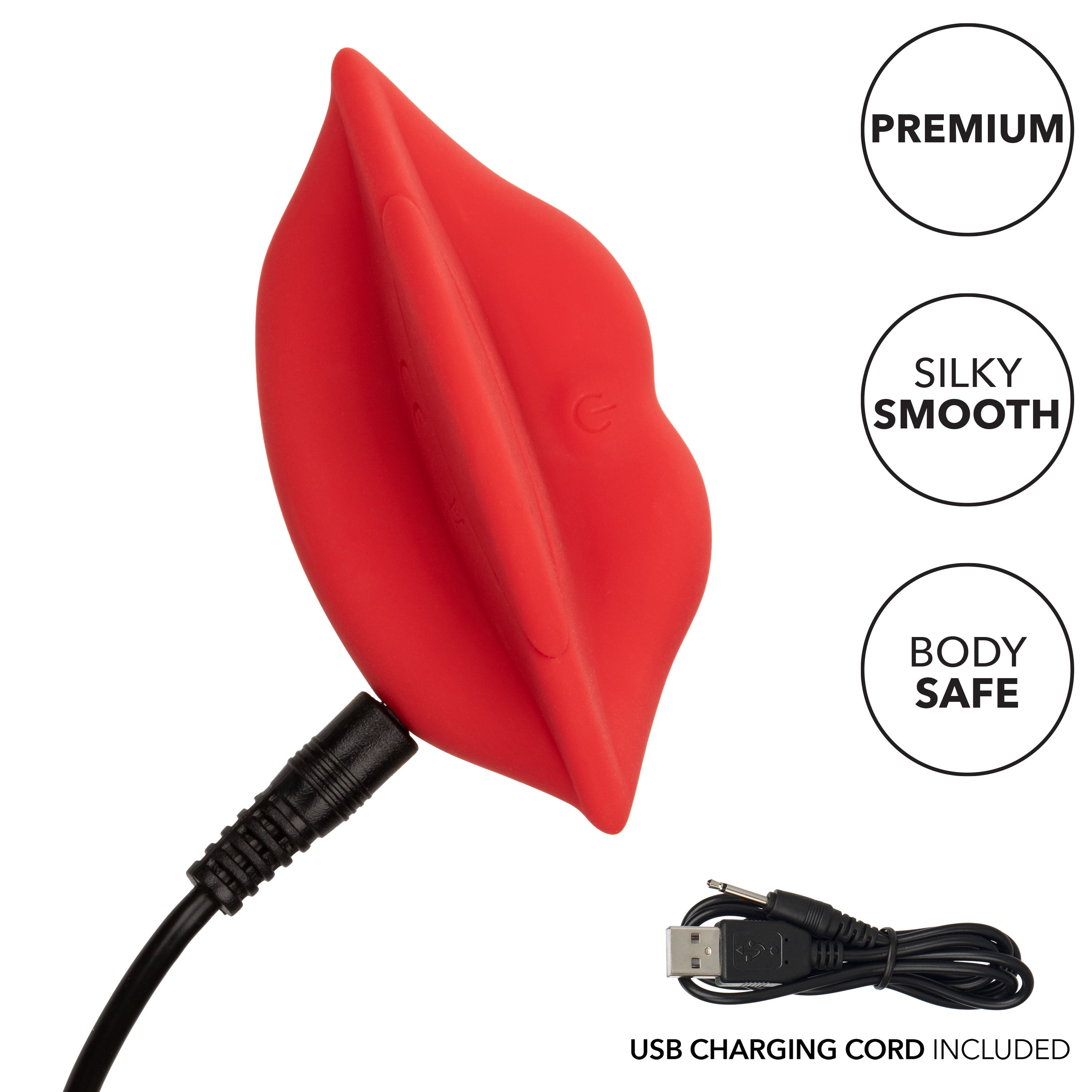 Naughty Bits MUAH Mini Red Lip-Shaped Silicone Vibrator 3.25 Inches Waterproof > Vibrators > Standard Vibrators