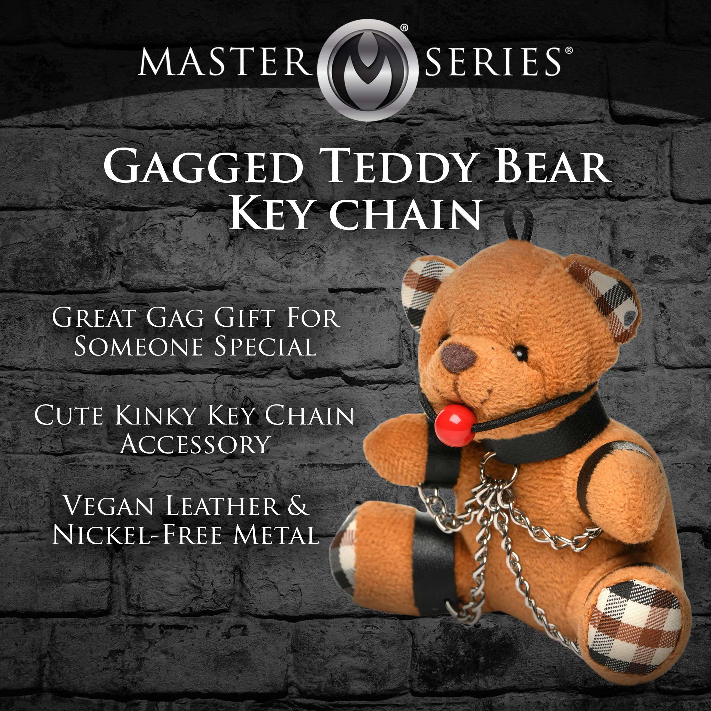 Gagged Teddy Bear Keychain Adult Intimacy Novelty Gift Secondary image