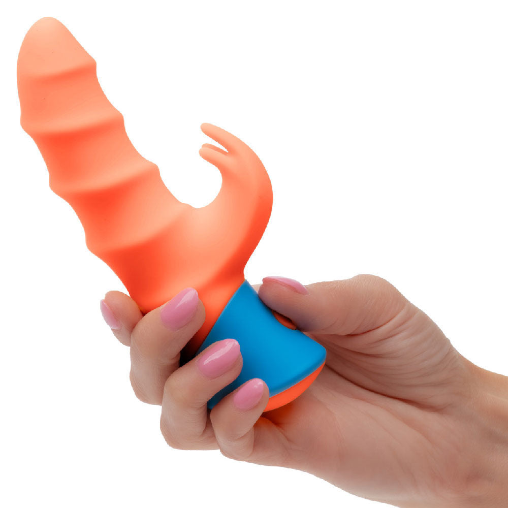 Rave Tickler Orange Silicone Dual Massager for Intimate Fun Vibrators - G Spot