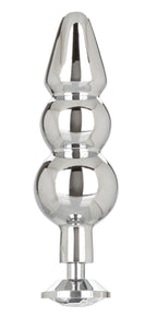 Star Fucker Beaded Plug With Stretchy Black Silicone Dual Enhancer and Silver Metal Probe > Anal Range > Prostate Plugs