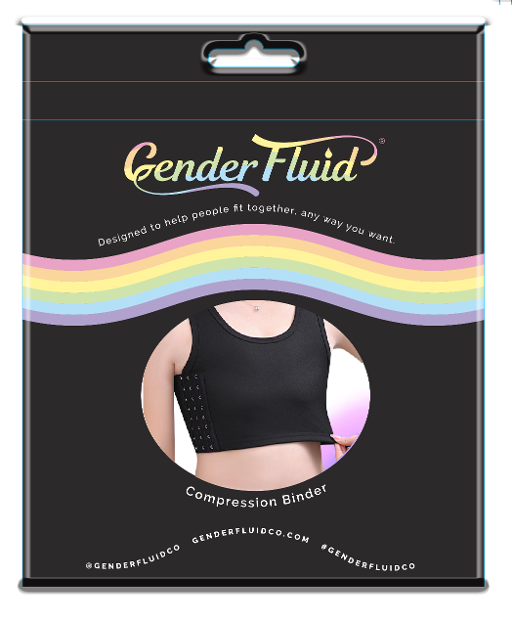 Gender Fluid Chest Compression Binder Black 3XL Unisex Fit 38-41 Inches Compression Binders